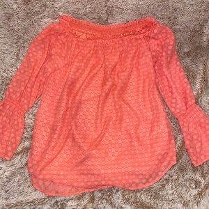 Coral off the shoulder top